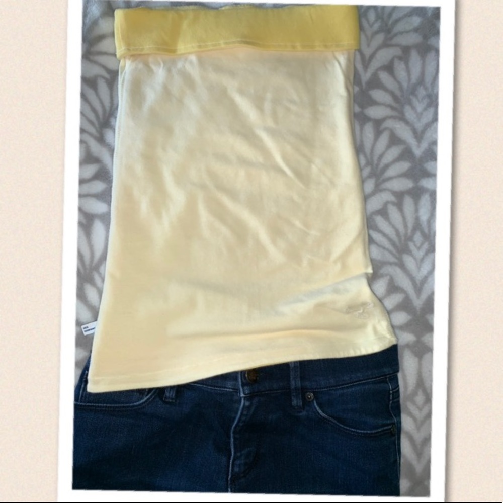 American Eagle Yellow strapless top - Picture 3 of 10